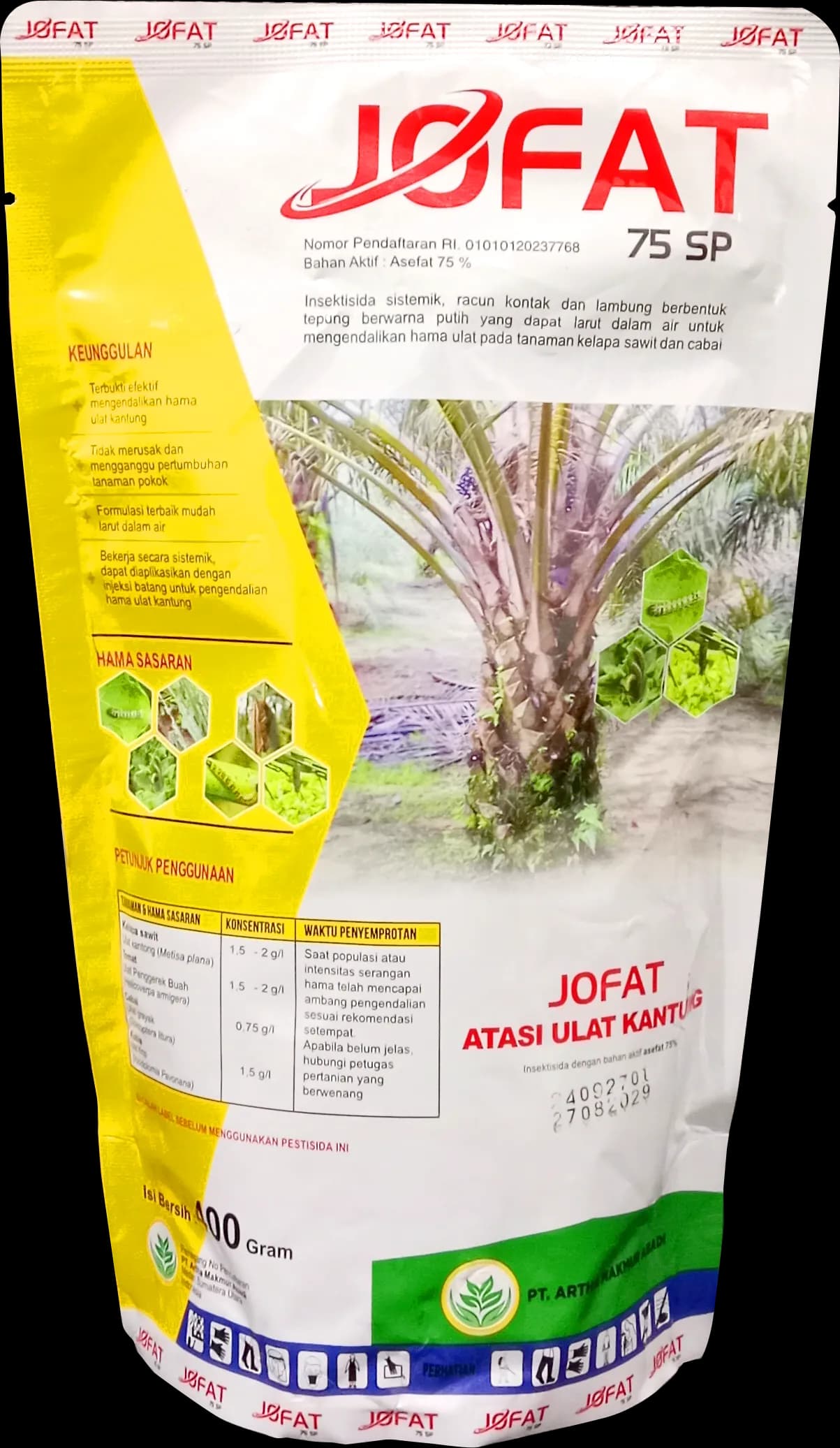 kemasan pouch foil 400 Gram JOFAT 75 SP Insektisida Sistemik