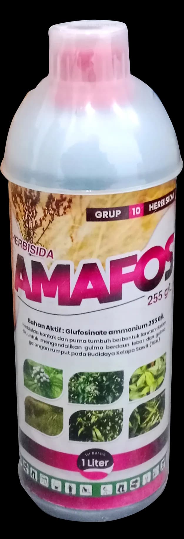 1 L plastic bottle of AMAFOS 255 g/L Post-emergence Contact Herbicide